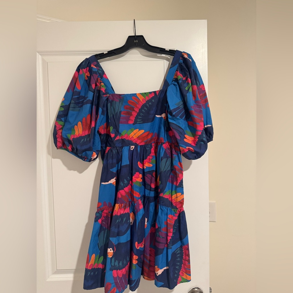 Farm Rio Colorful Puff Sleeve Dress
